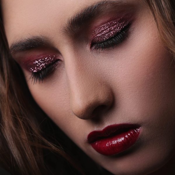 Beauty. Woman with red lipstick
